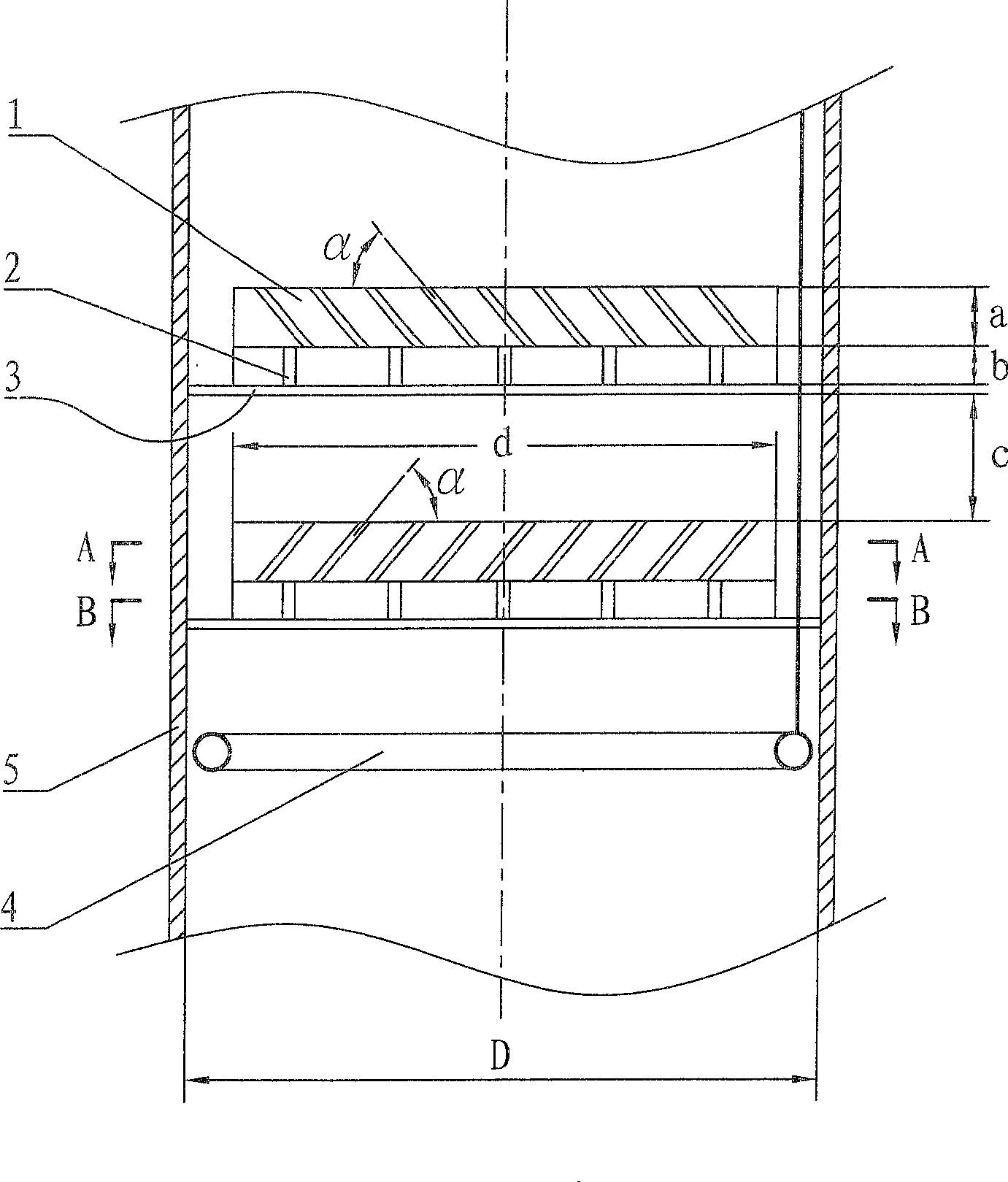 Fluidised bed gas-solid contacting device