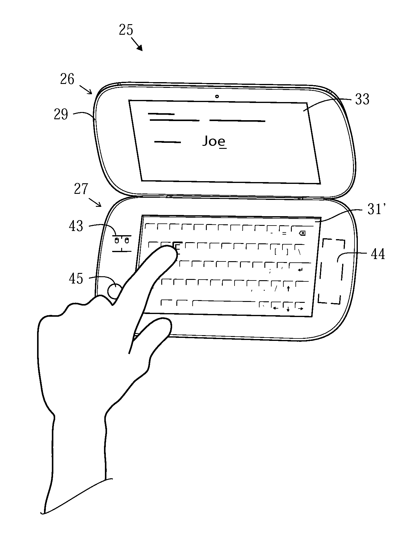Touchscreen with a light modulator