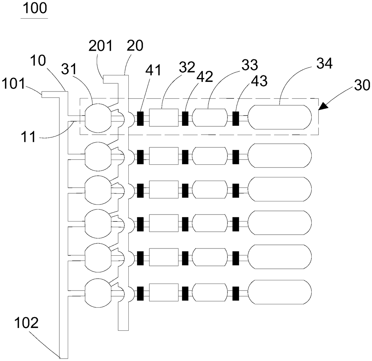 Sample treatment device used before unicellular sequencing, micro-fluidic chip and application