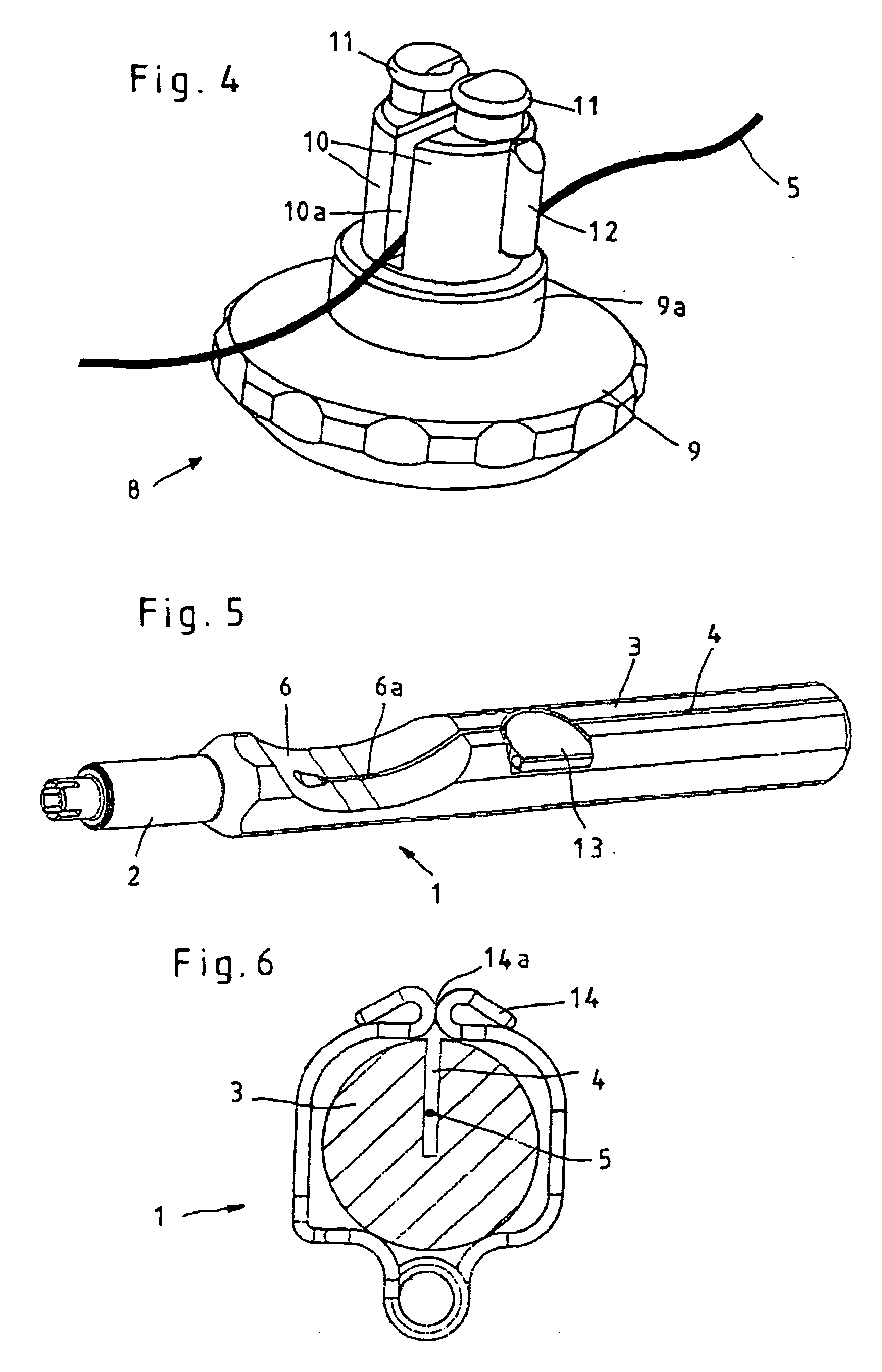 Device for guiding surgical sewing material to a needle