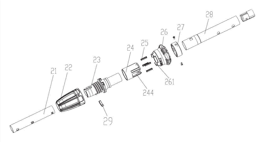 Rotary telescopic mechanism for grass trimmer