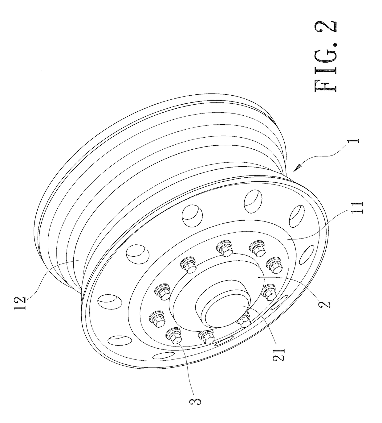 Wheel securing structure of trucks