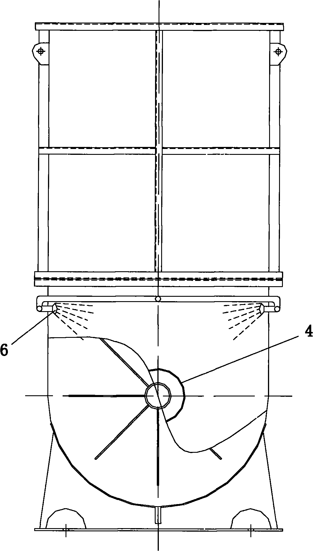 Spraying, cooling and exhausting muffler