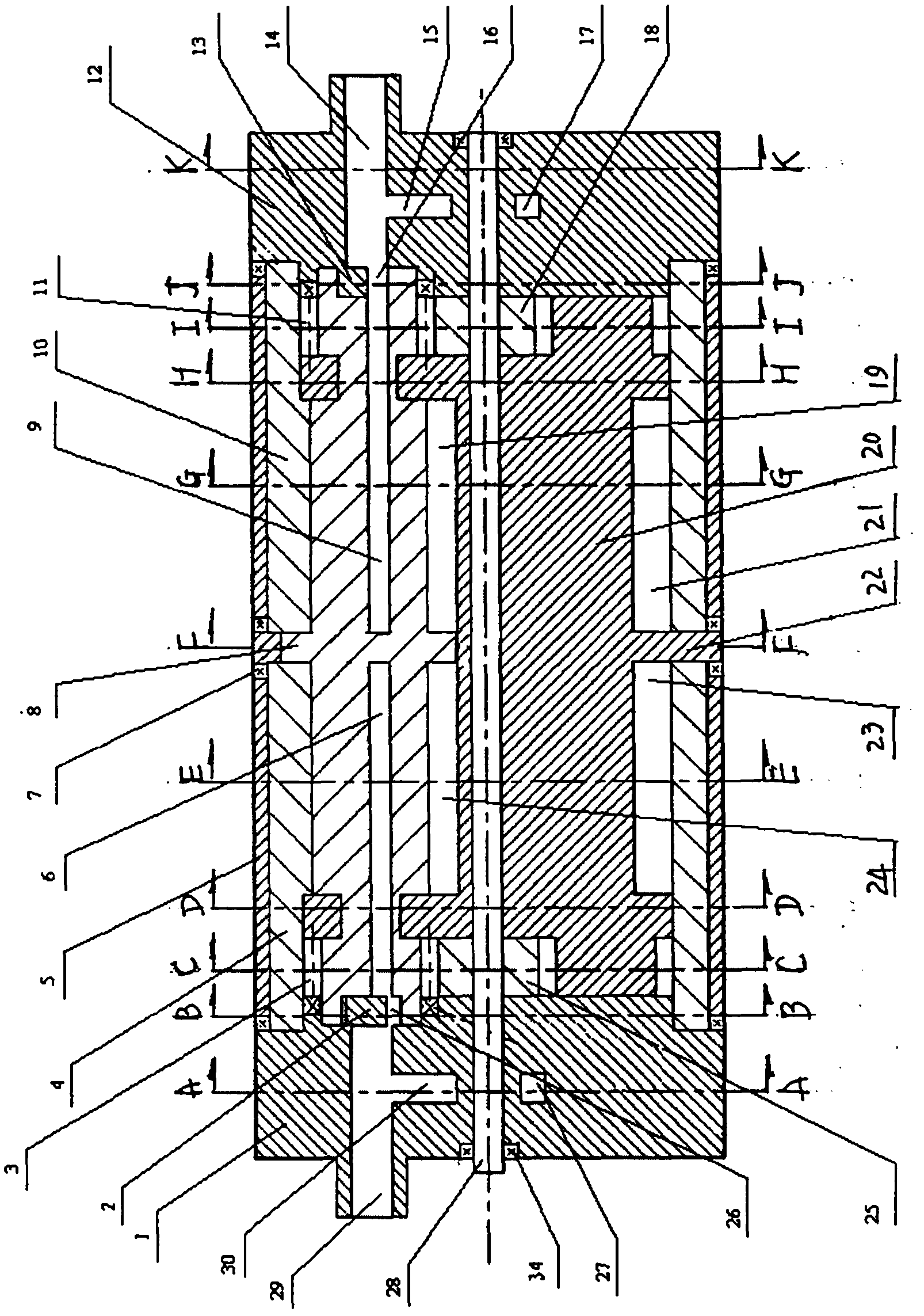 Internally tangent barrel-shaped four-rotor displacement pump