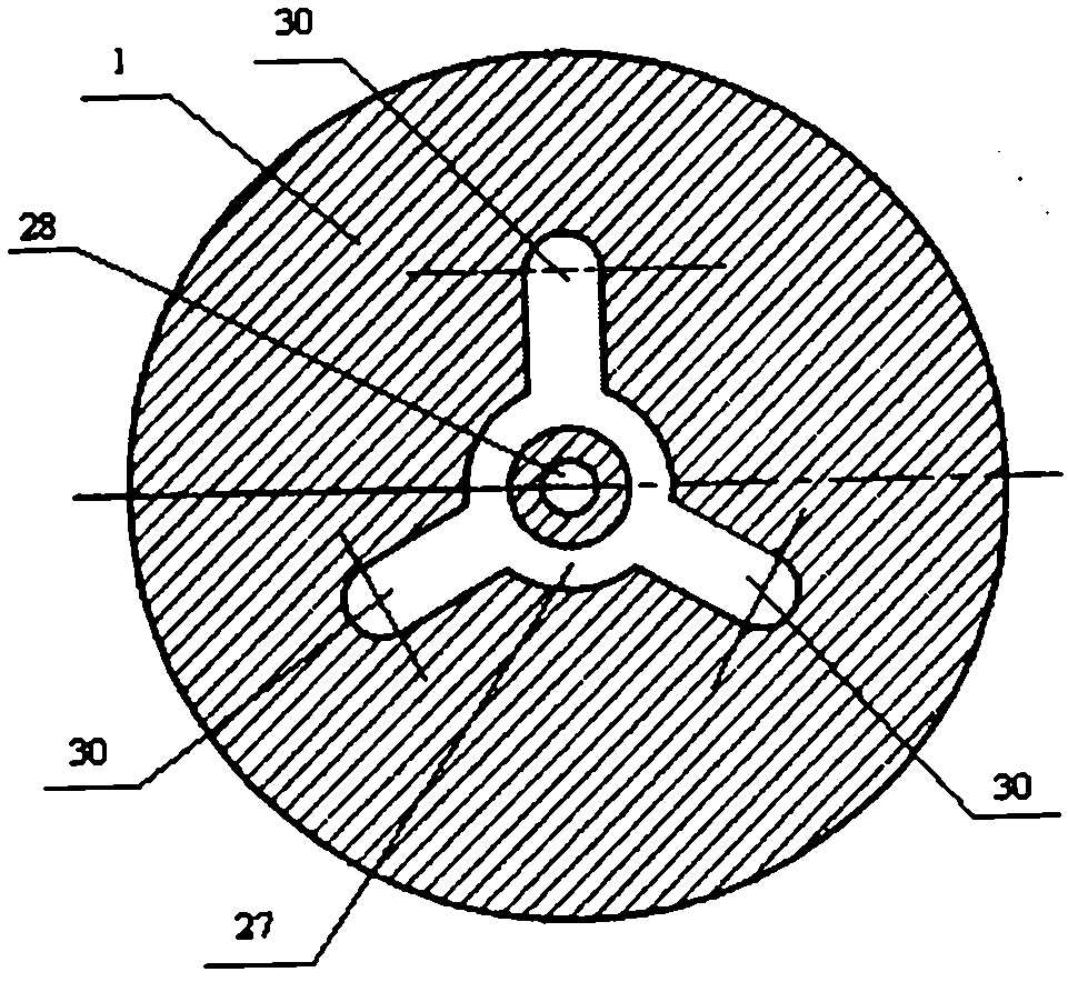 Internally tangent barrel-shaped four-rotor displacement pump