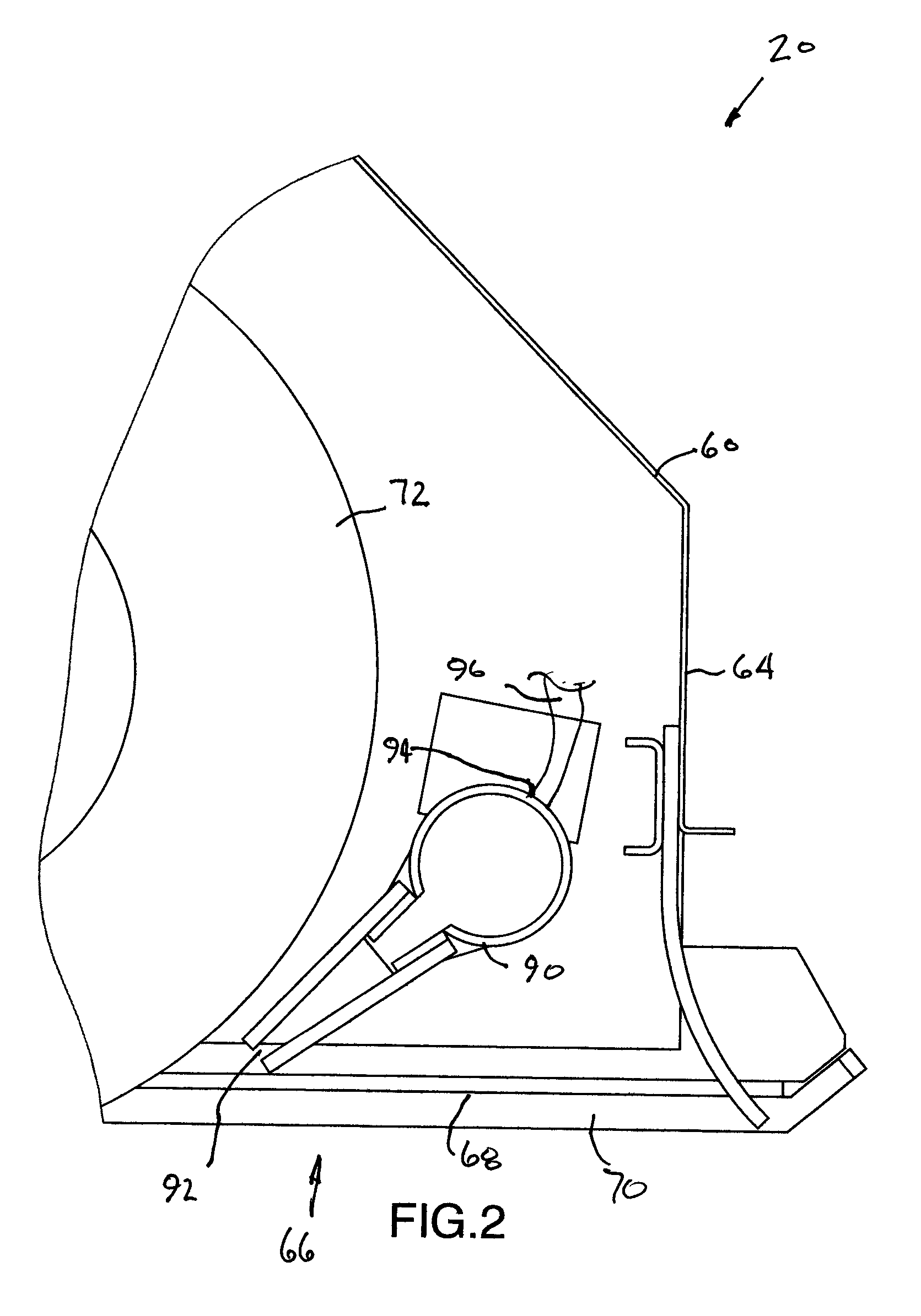 Sweeping broom apparatus having a surface tracking air blast nozzle
