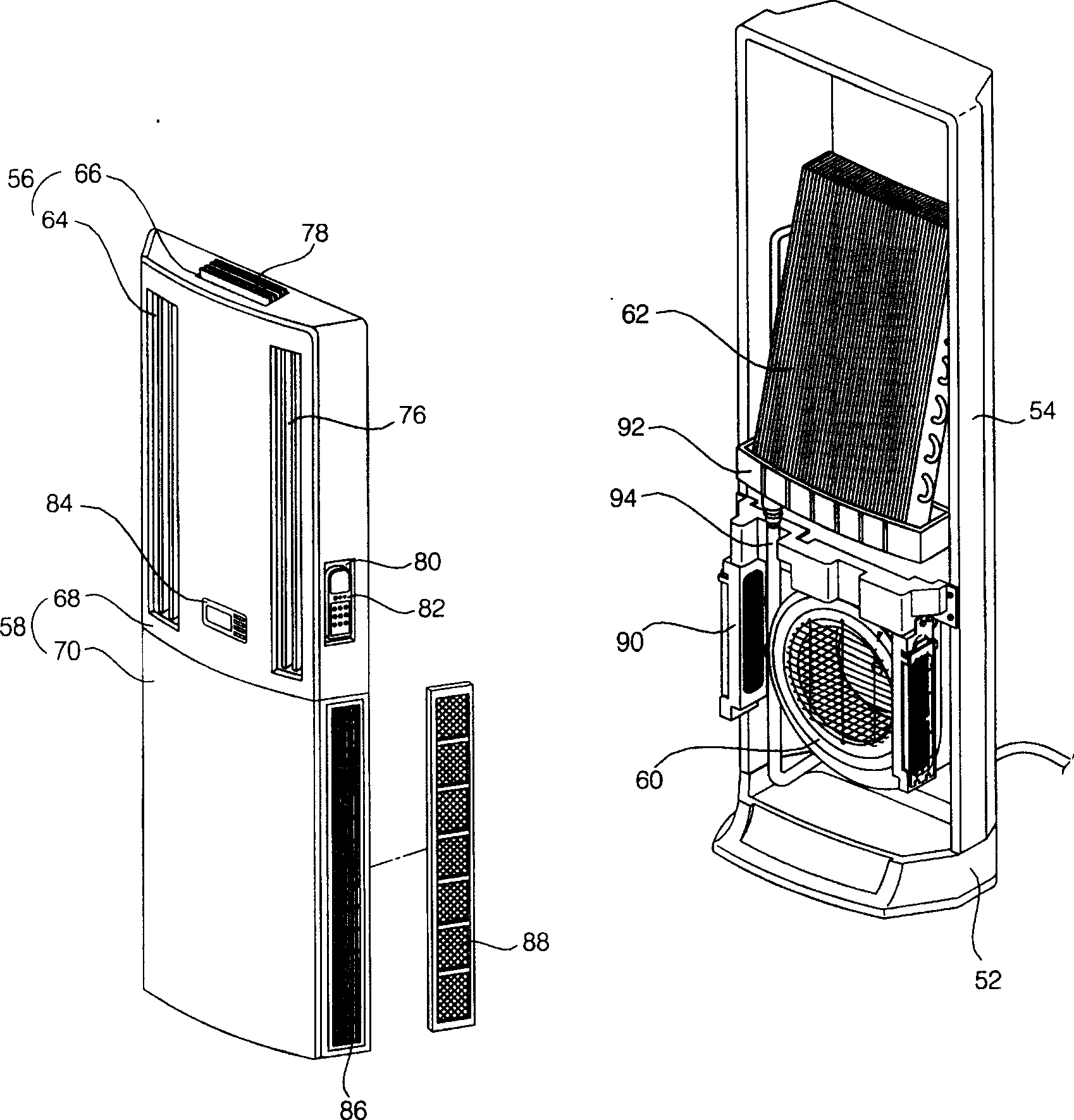 Split type indoor set of air-conditioner