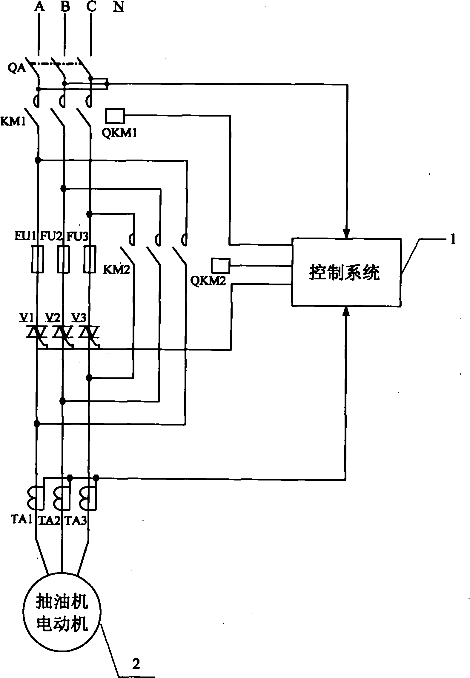 Voltage adjustment and electricity theft prevention device for motor of oil extractor