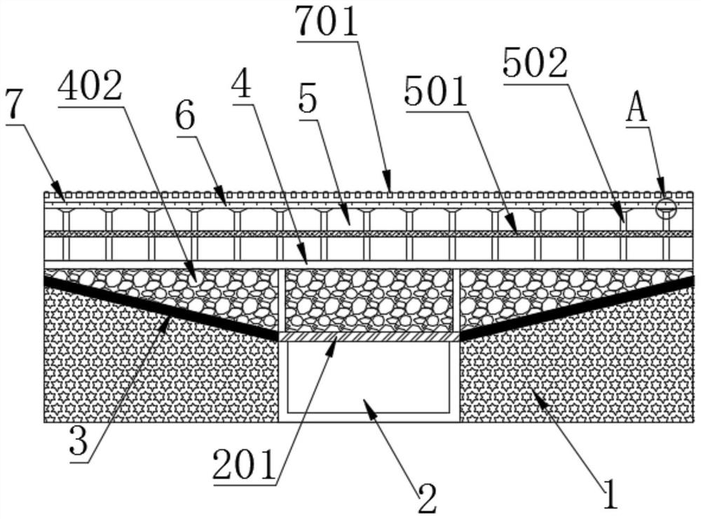 Water-permeable and energy-absorbing asphalt pavement structure and laying method thereof