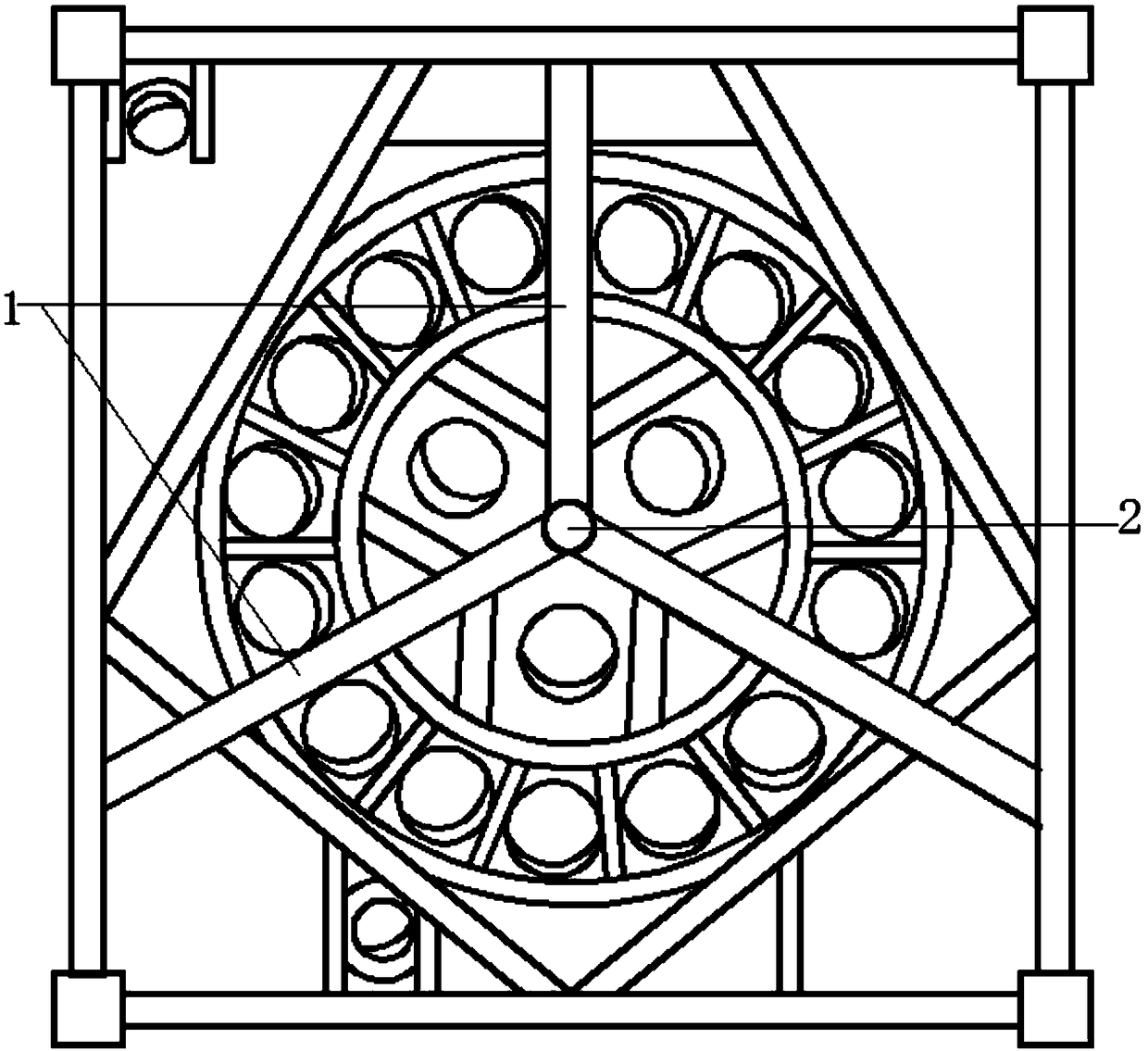 Three-purlin beam center node steel bottom plate prefabricating method