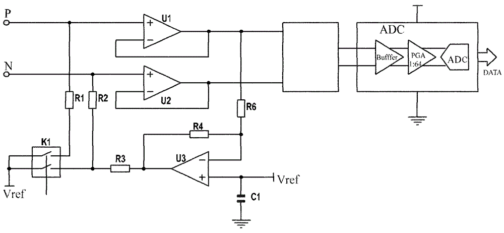 Method for eliminating zero point error of differential measurement circuit and differential measurement circuit