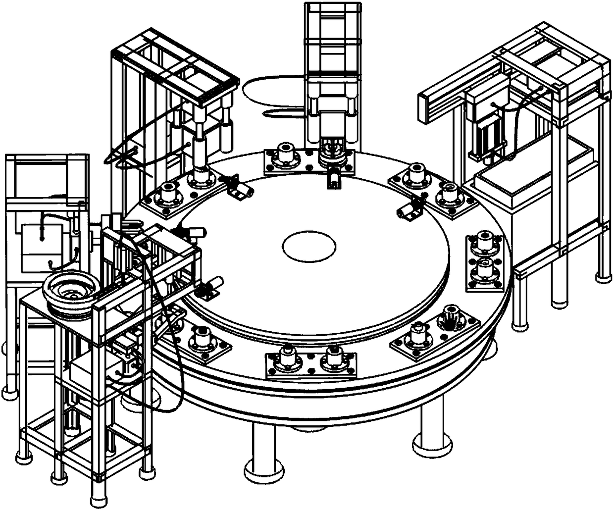 Automatic assembly and production equipment for ball valve