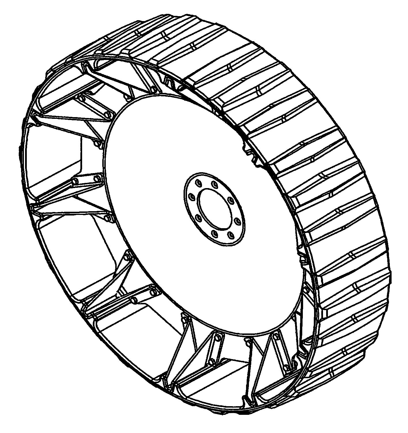 Ram-type composite pedrail wheel