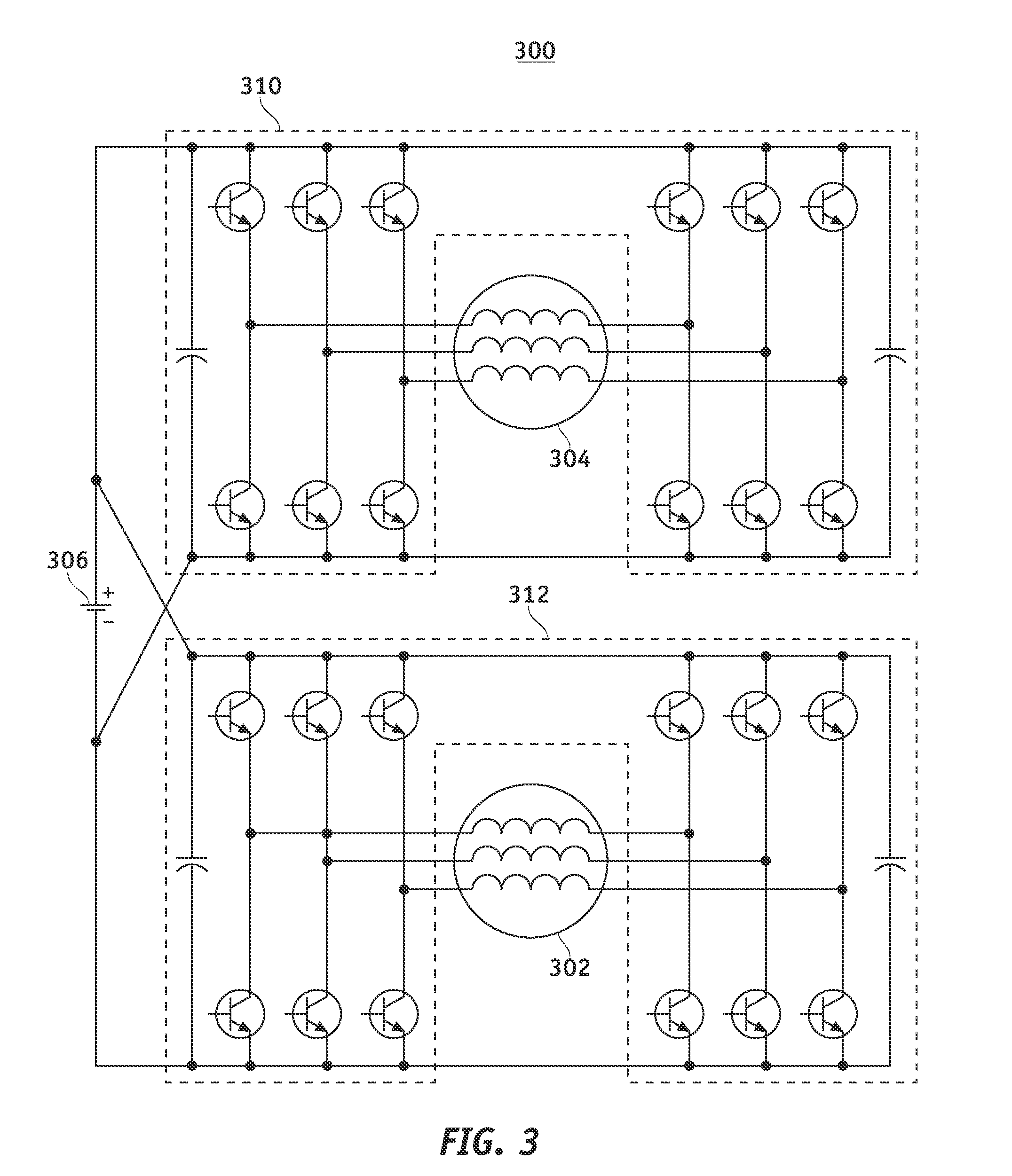 Inverter topology for an electric motor