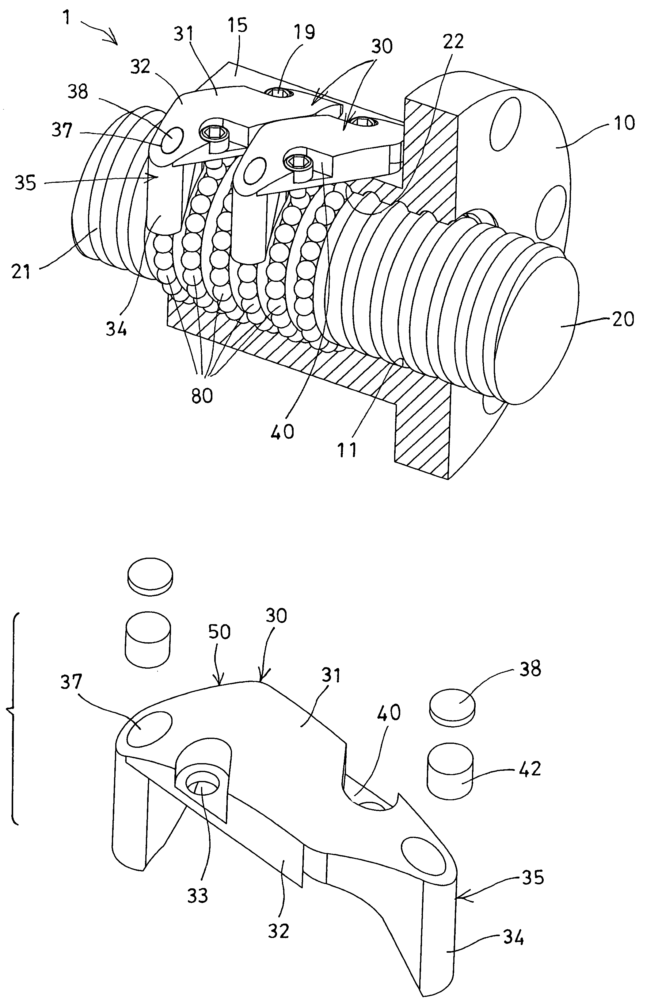 Ball screw device having circulating device background of the invention