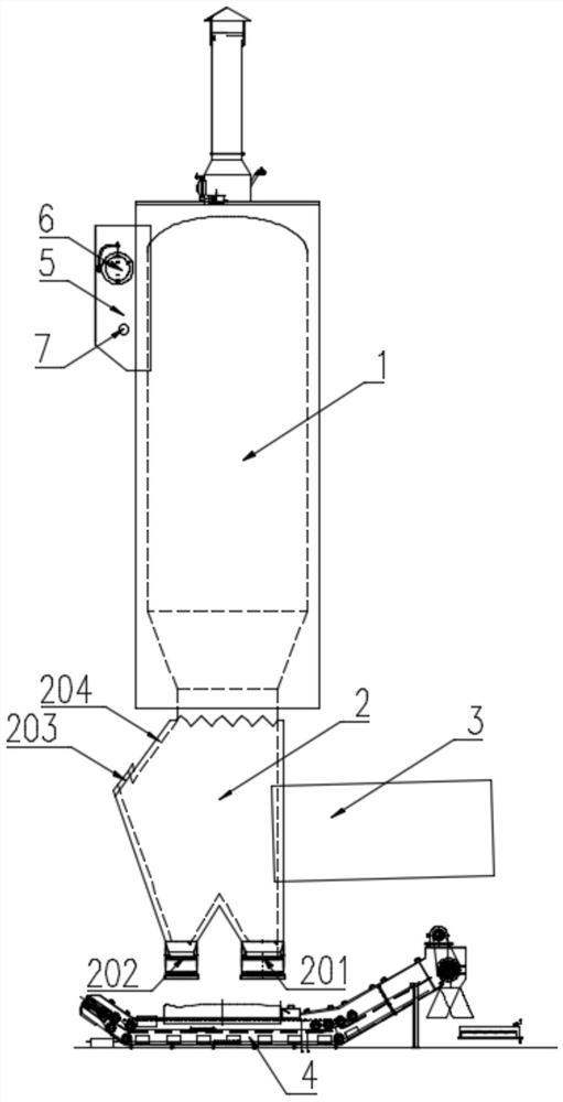 A second combustion chamber structure device for hazardous waste incineration