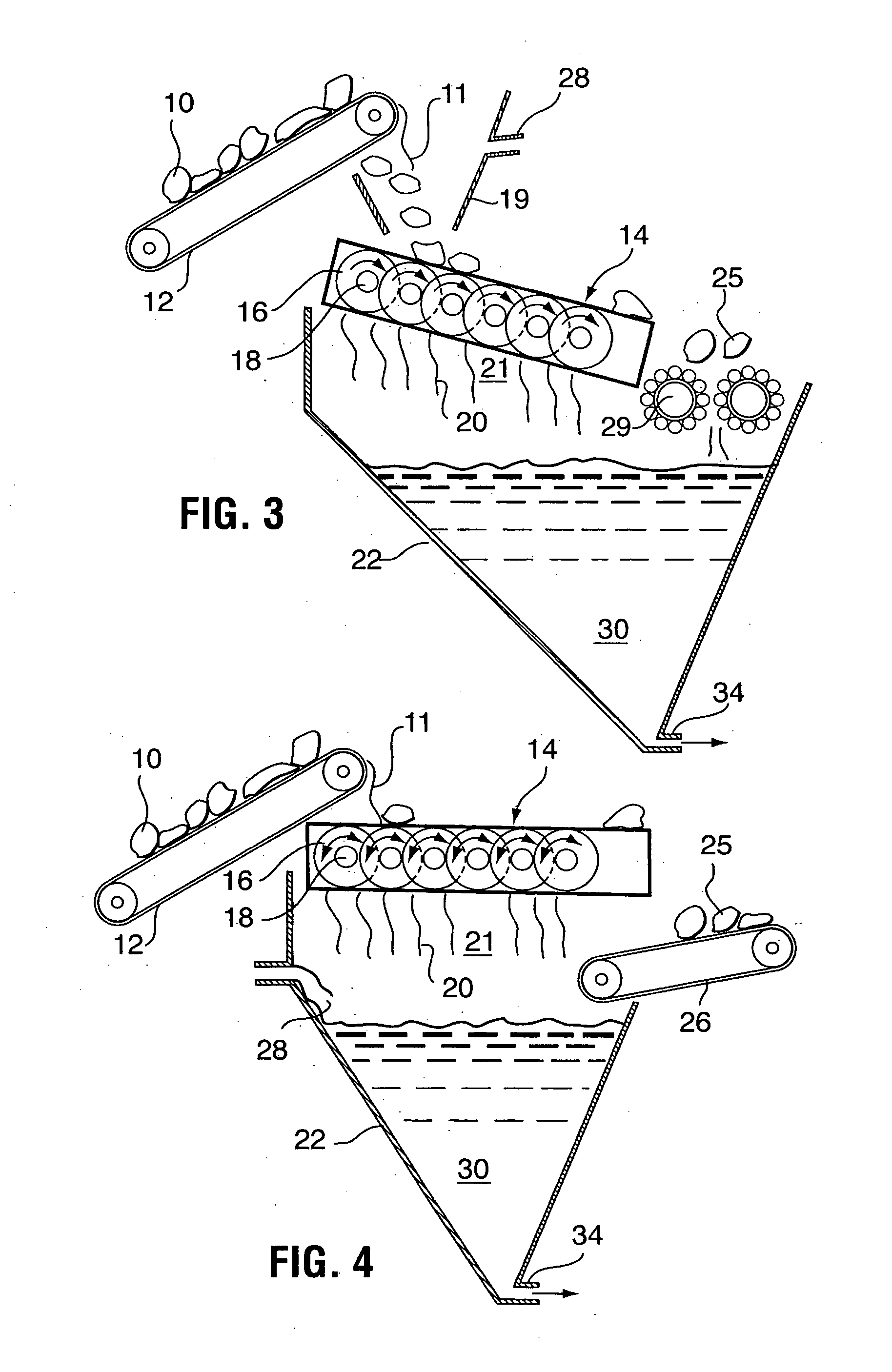 Sizing roller screen ore processing apparatus