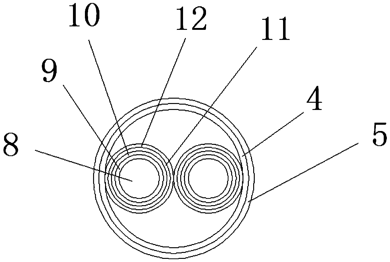 A sensor cable with high temperature resistance of 500°C