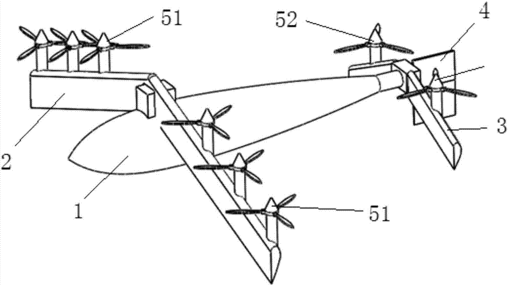 Tilting wing vertical taking off and landing unmanned plane with modularized power