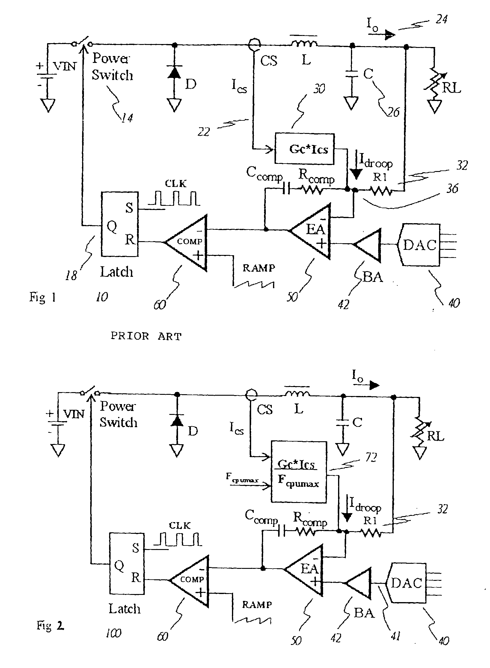 Methods to control the droop when powering dual mode processors and associated circuits