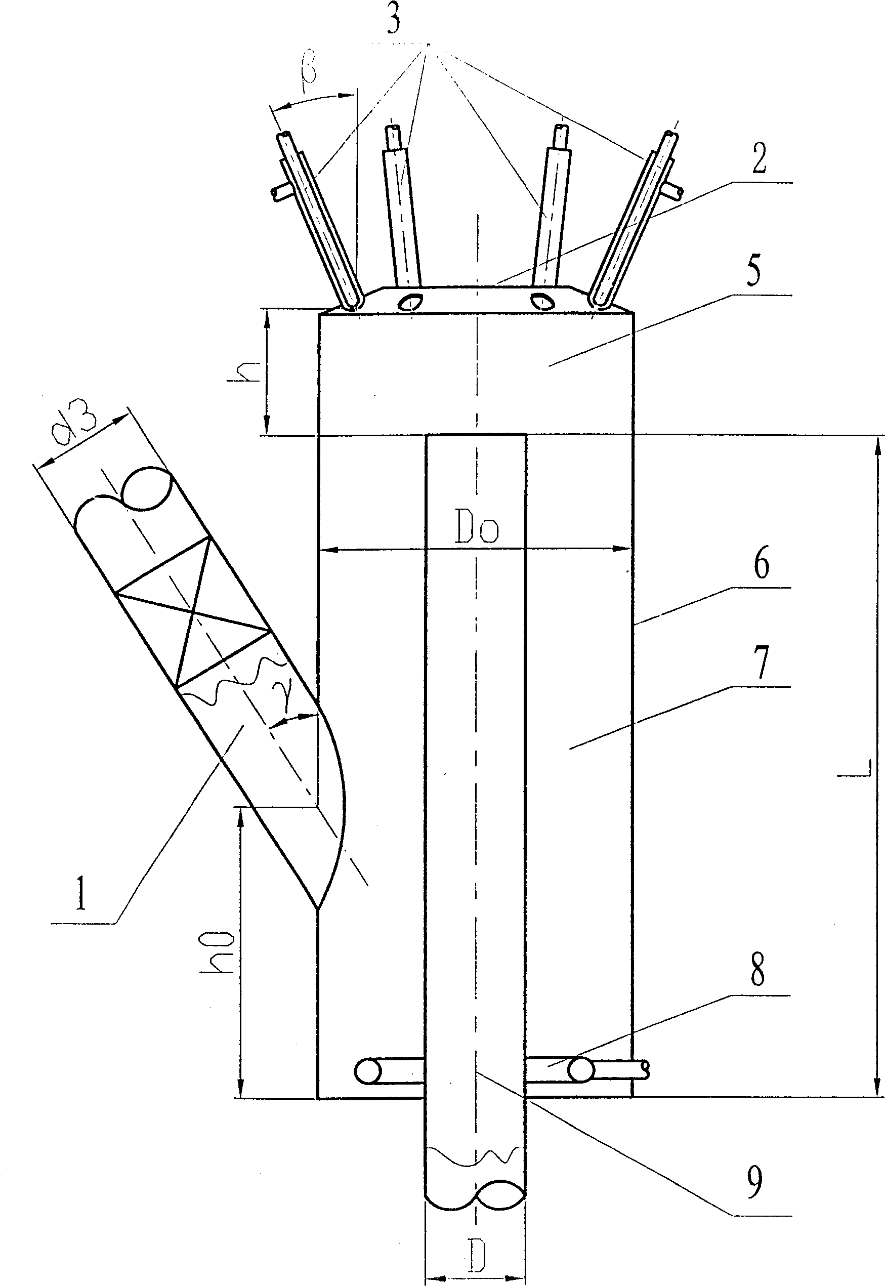 Desending catalytic cracking reactor and its application
