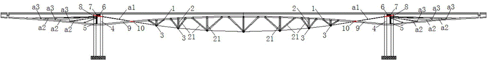 Rigid frame bridge reinforcement method by adopting reverse suspension bridge structure system