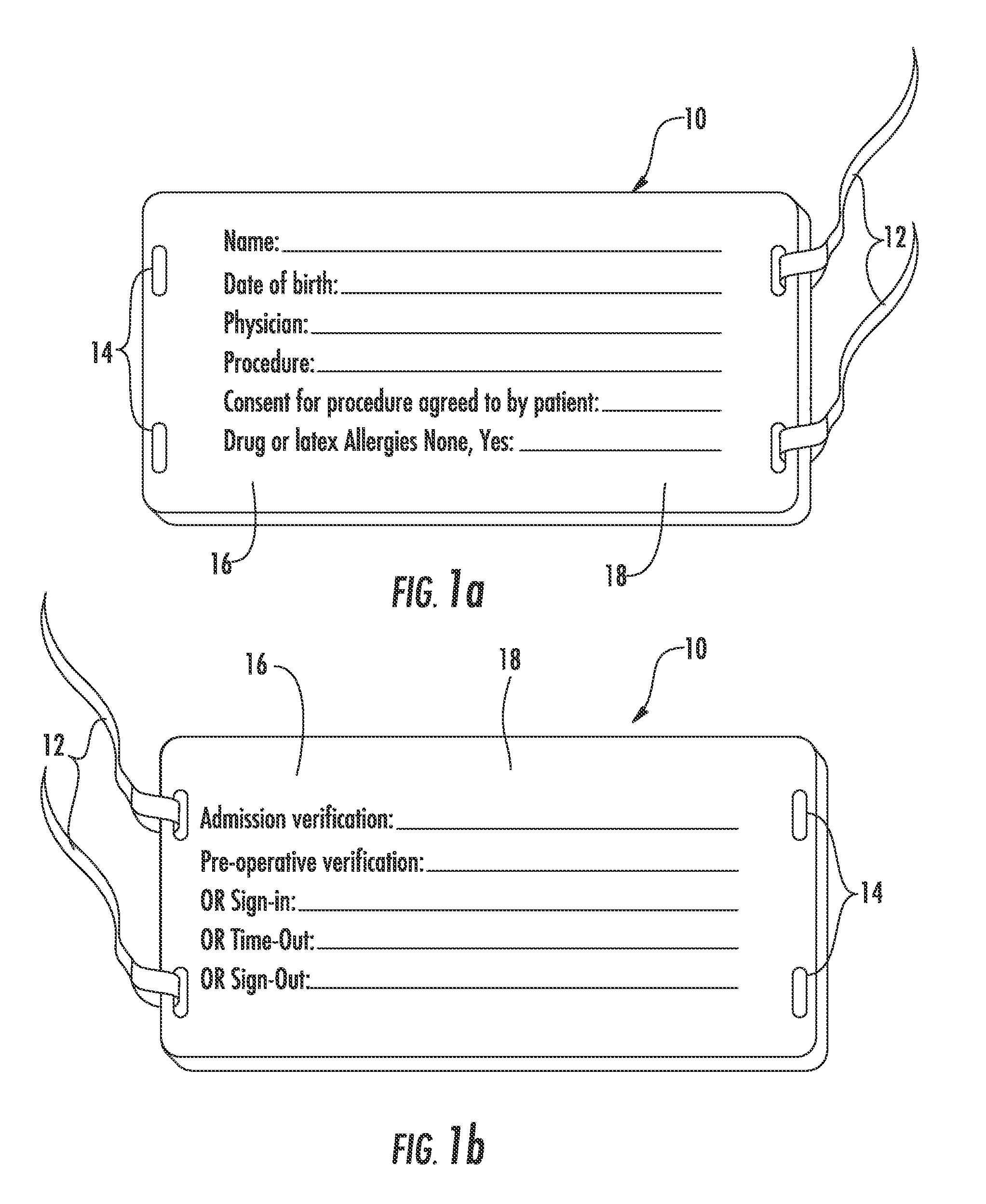 Safe operative surgery tag identification card system