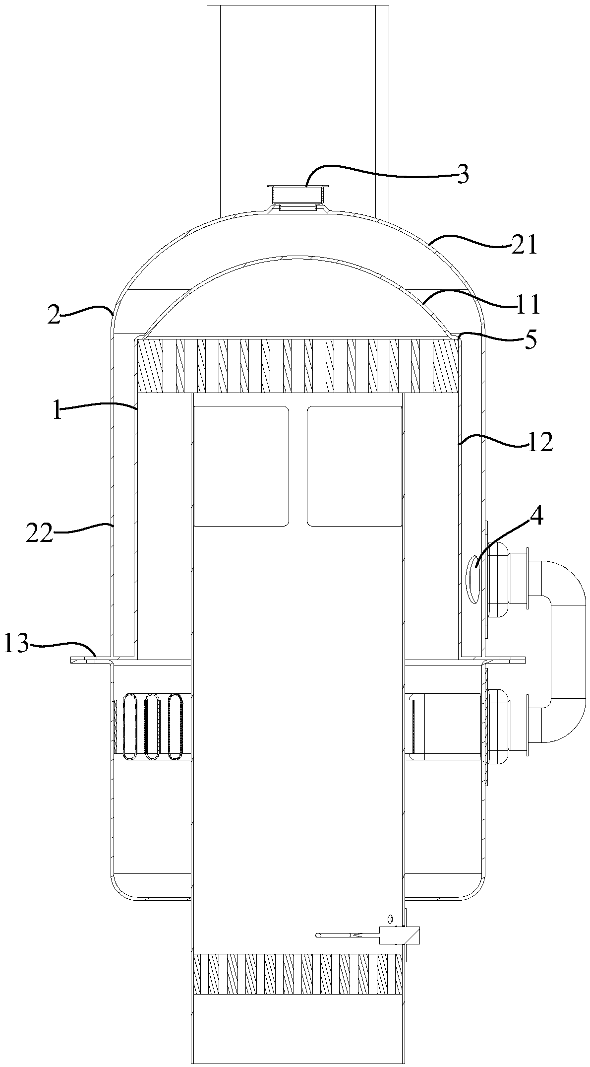 Jacket type heat exchanger and gas water heater