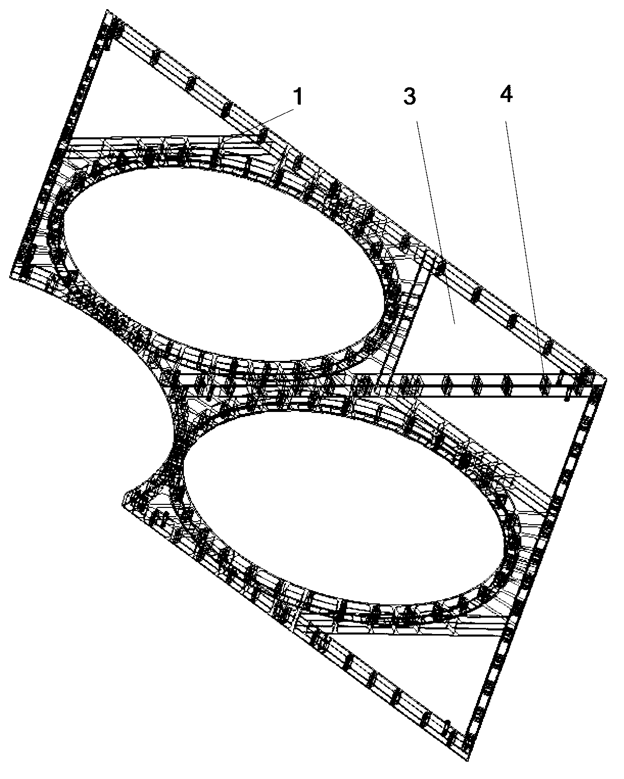 High-carrying-capacity embedded frame composite material structural slab