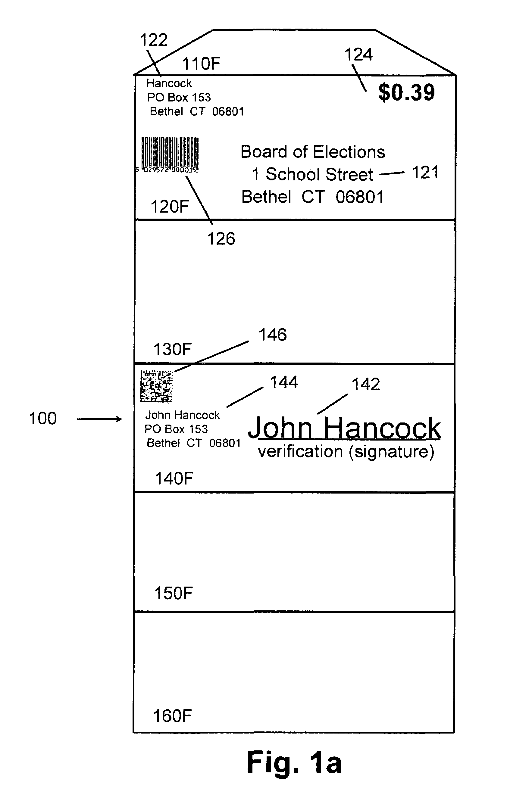 Integrated ballot and voting envelope with voter verification security