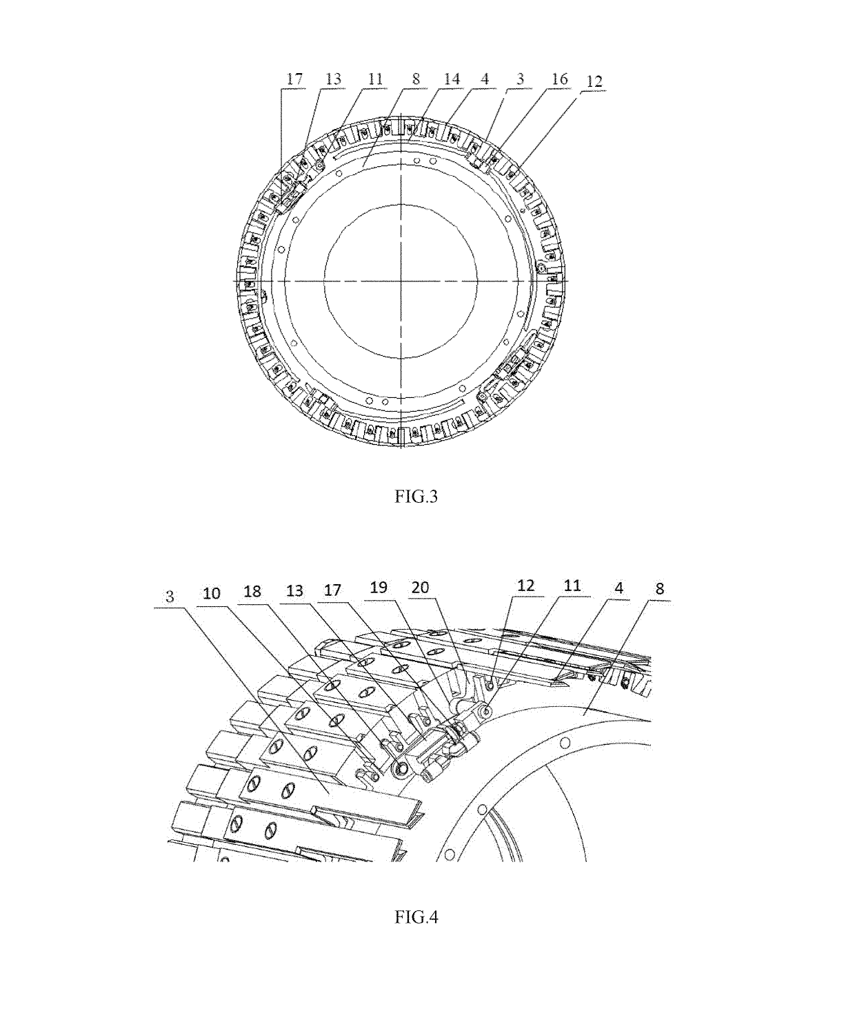 Moveable cover plate driver unit of the mechanical turn-up building drum