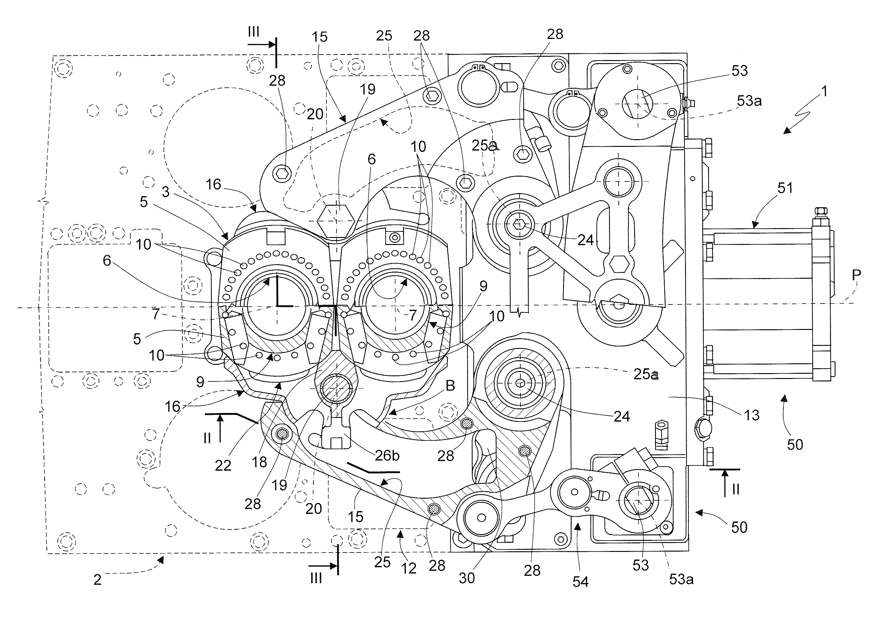 Mold actuating and cooling assembly for a glassware molding machine