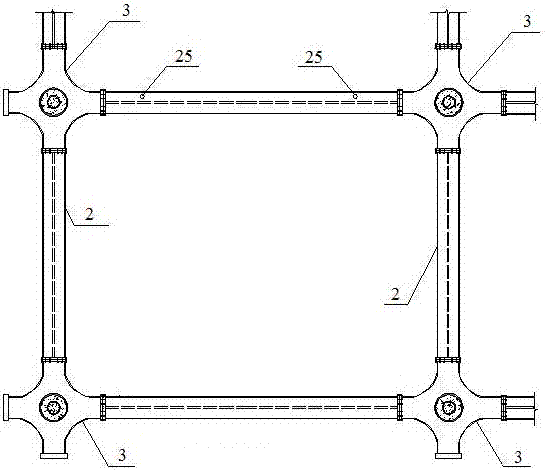 Frame formed from solid-web steel pipe concrete combination columns and combination beam, and construction method thereof