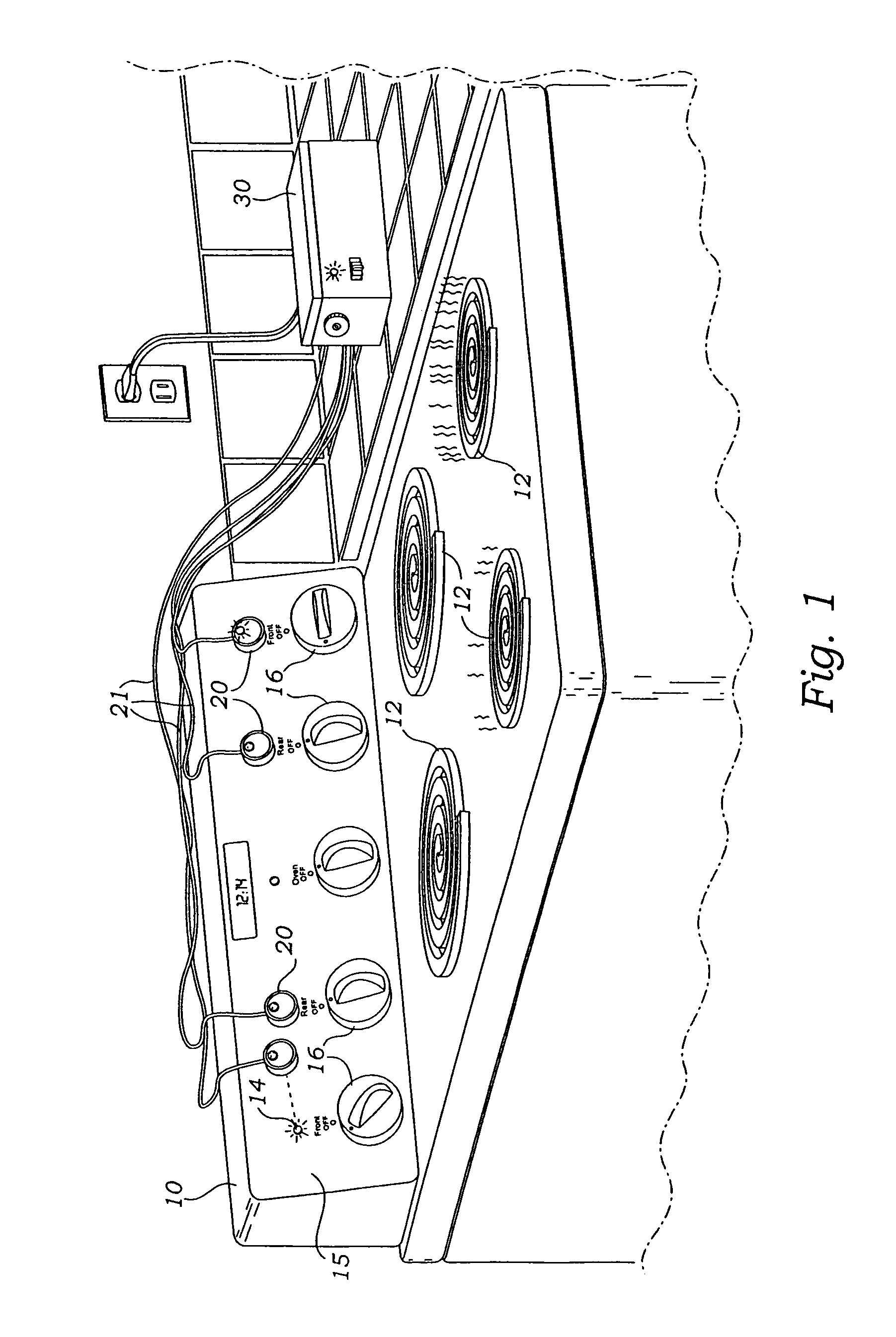 Automatic stove timer and alarm apparatus and method of use