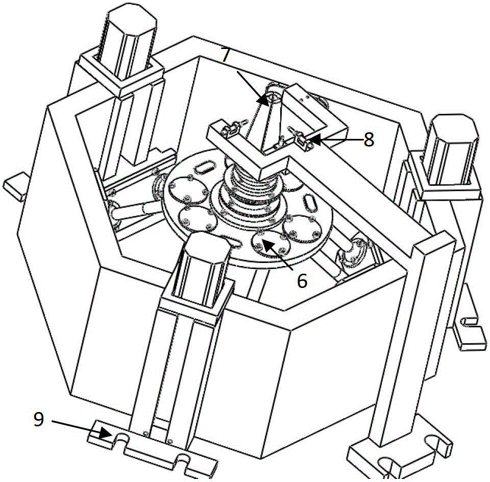 Testing device and method for three-dimensional static stiffness loading of machine tool