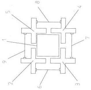 Combined pouring template for gap of outer side opening of smoke duct