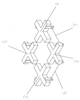 Combined pouring template for gap of outer side opening of smoke duct