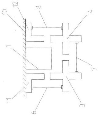 Combined pouring template for gap of outer side opening of smoke duct