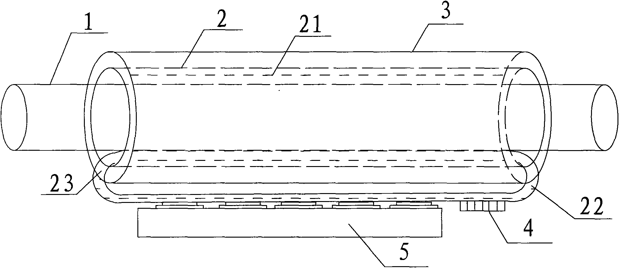 Liquid conveying and heating pipe