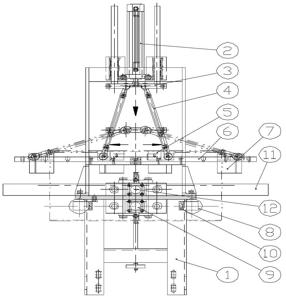 Flanging opening and closing device of case unpacker