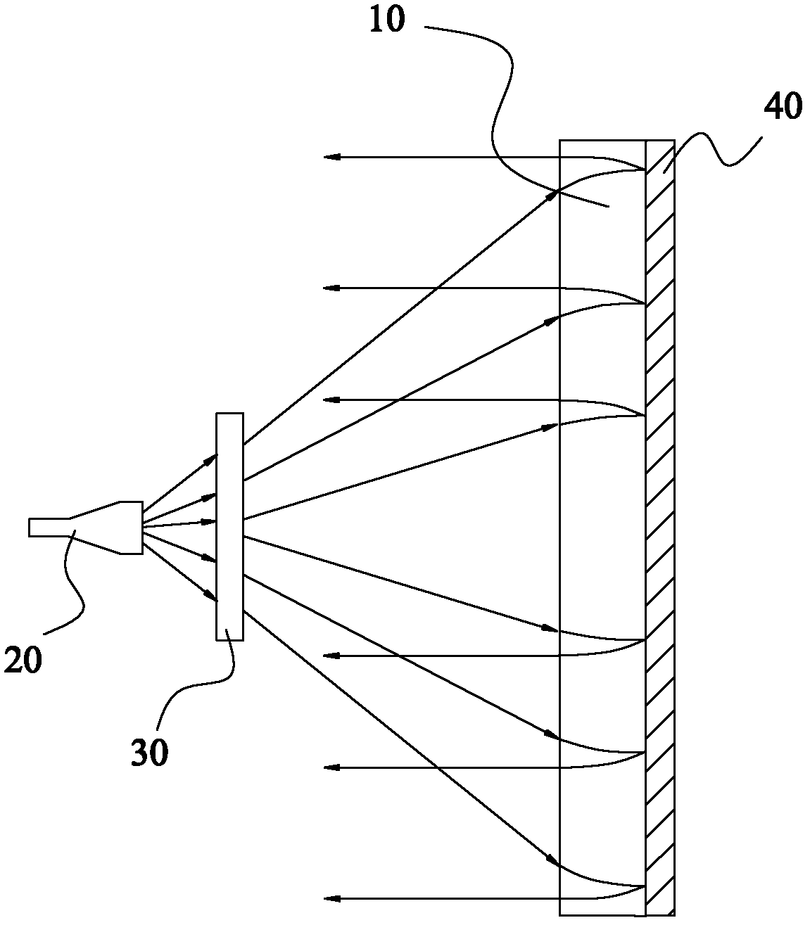 Feed-forward type microwave antenna