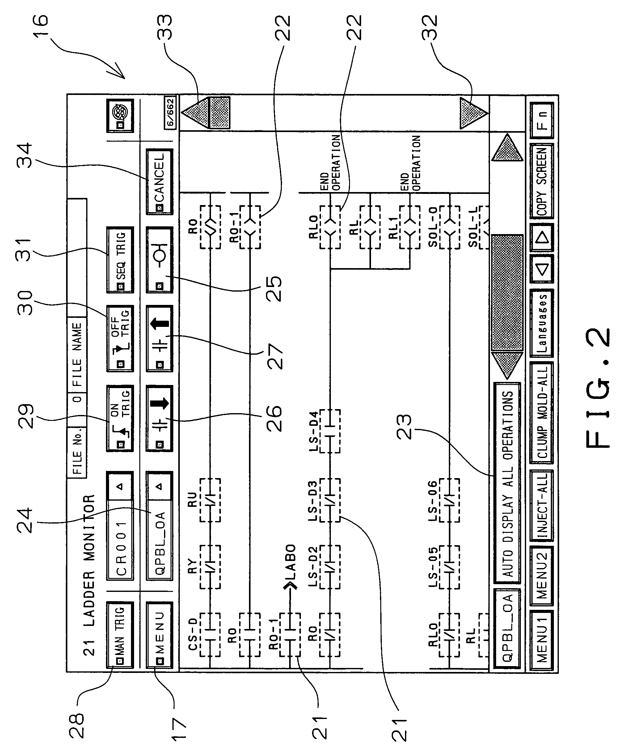 Sequence circuit display method of injection molding machine