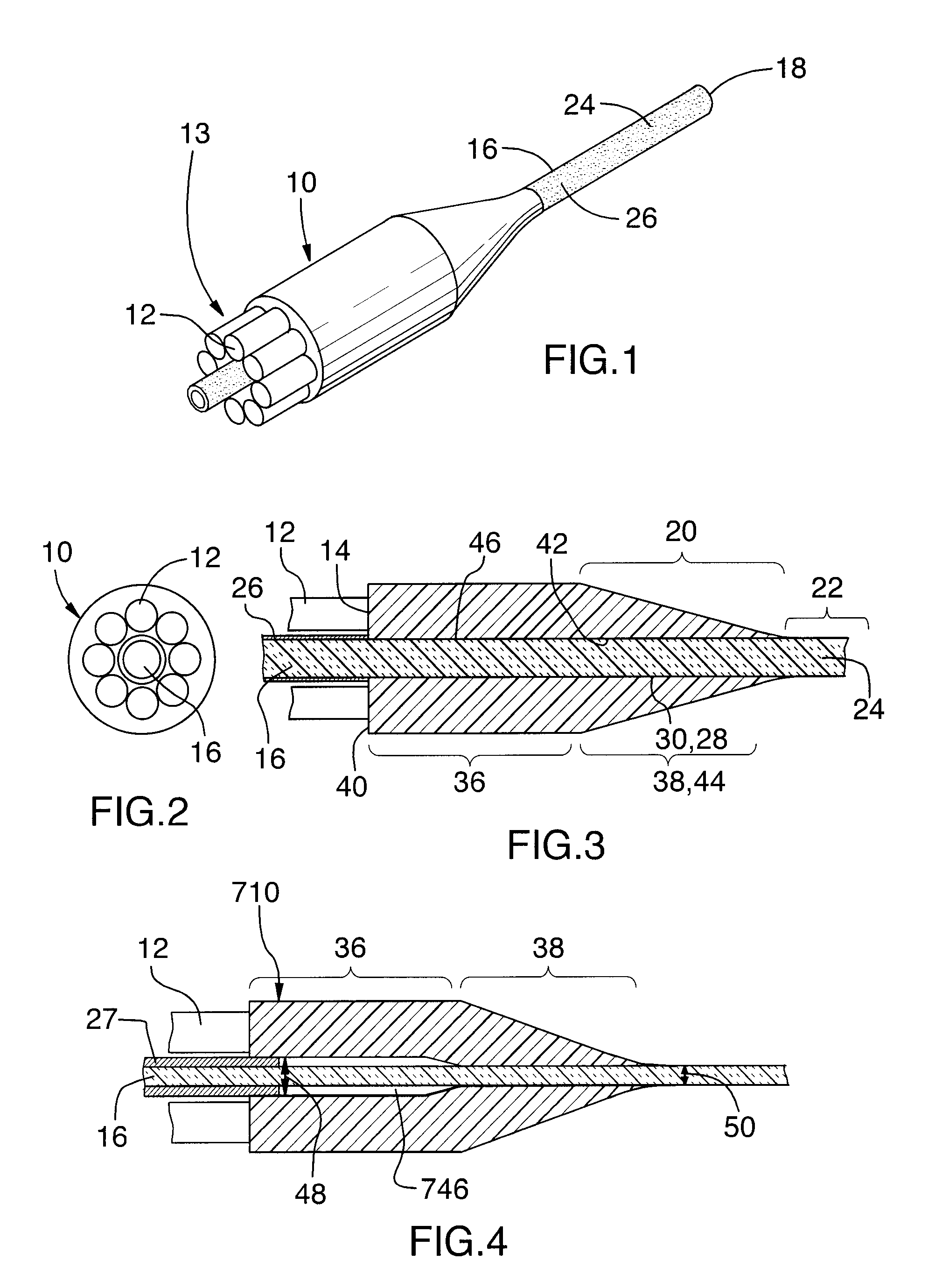 Method and device for optically coupling optical fibres