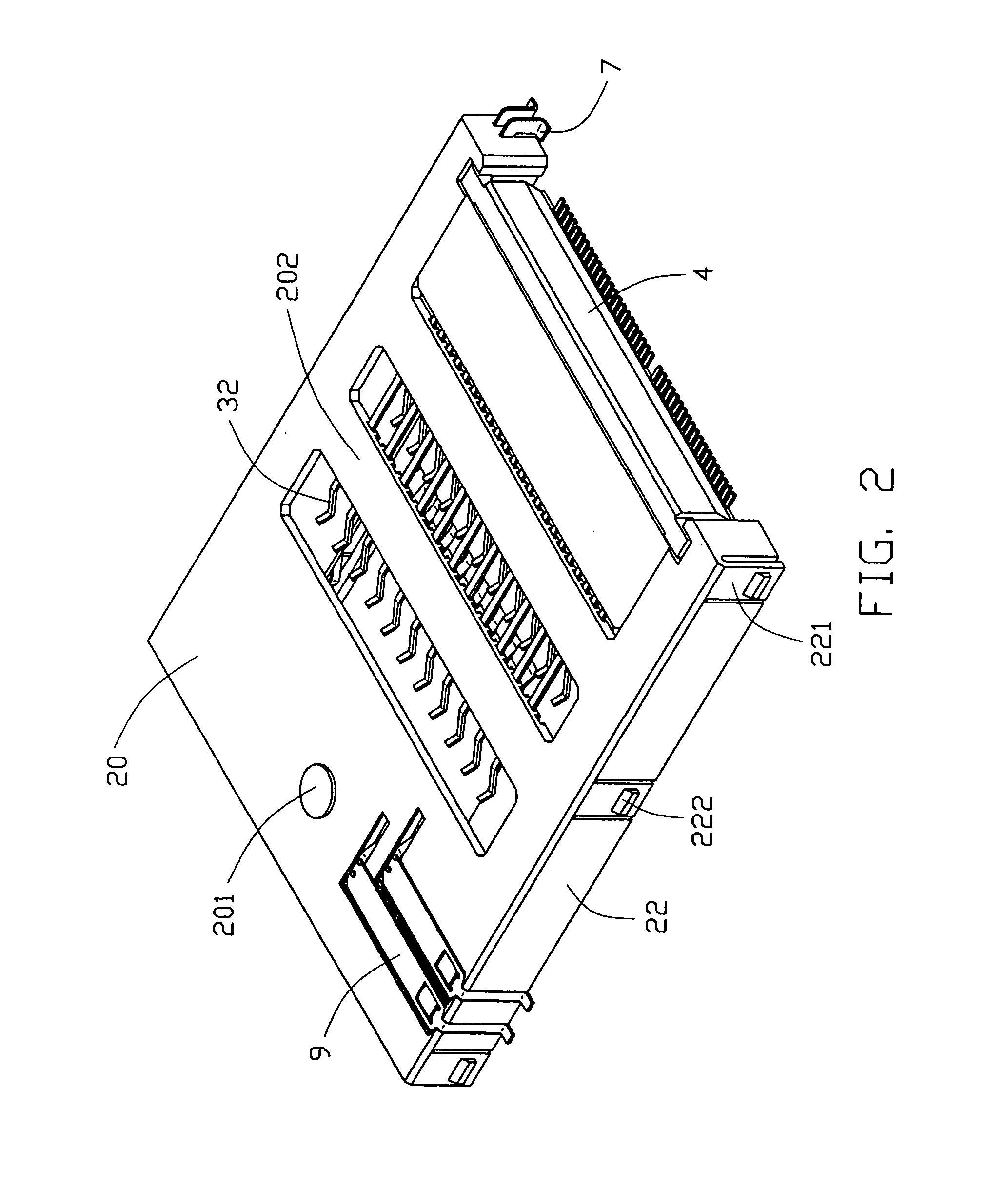 Connector for memory cards