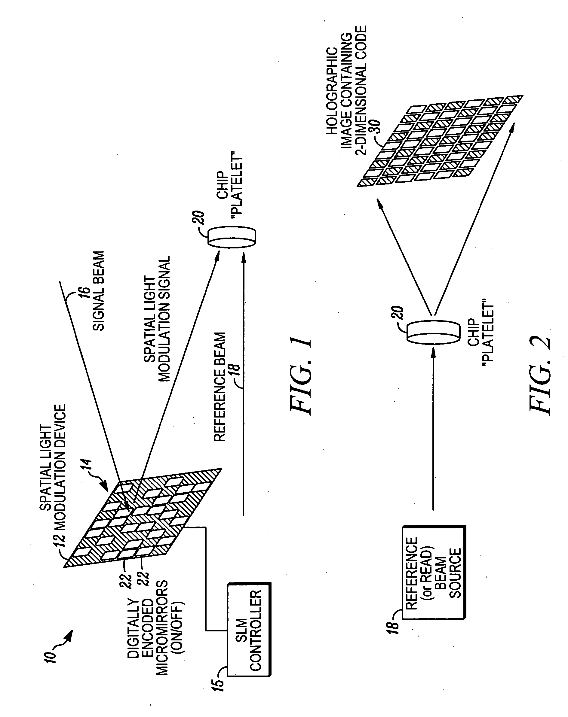 Holographically encoded elements for microarray and other tagging labeling applications, and method and apparatus for making and reading the same
