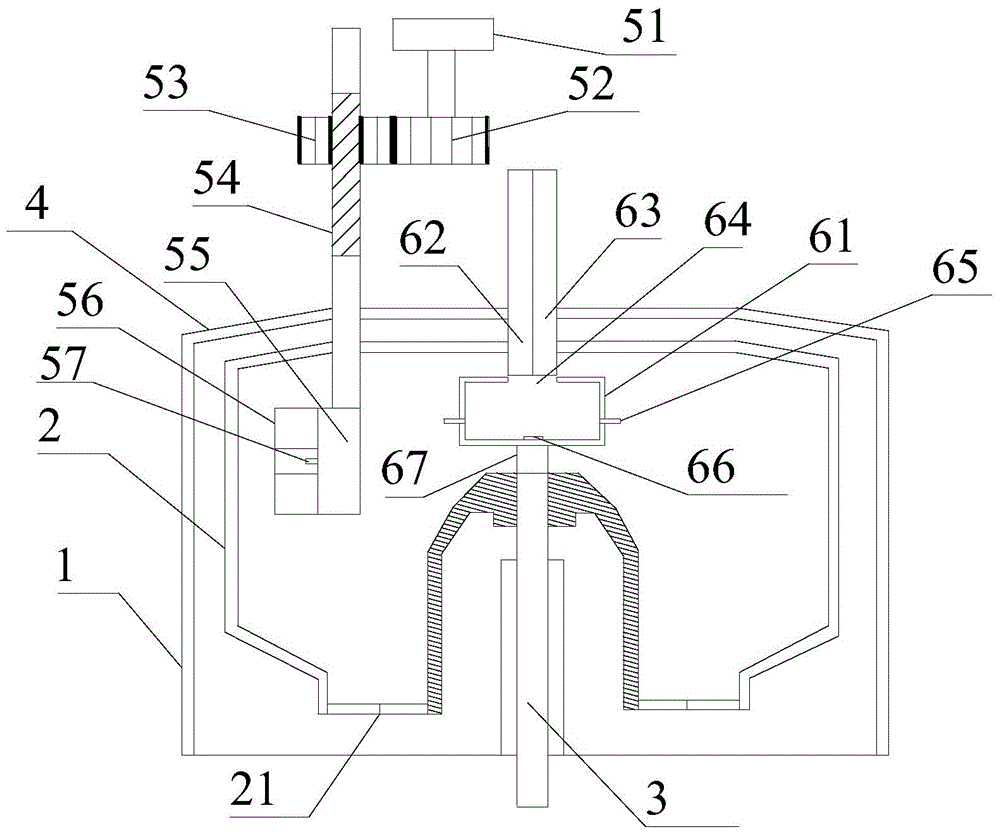 Vertical centrifugal machine with automatic discharge function