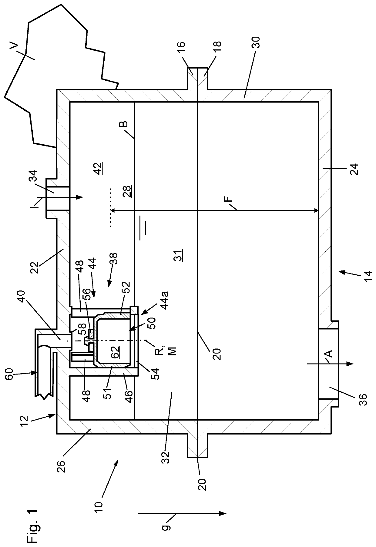 Motor-vehicle liquid tank having an integrated float valve