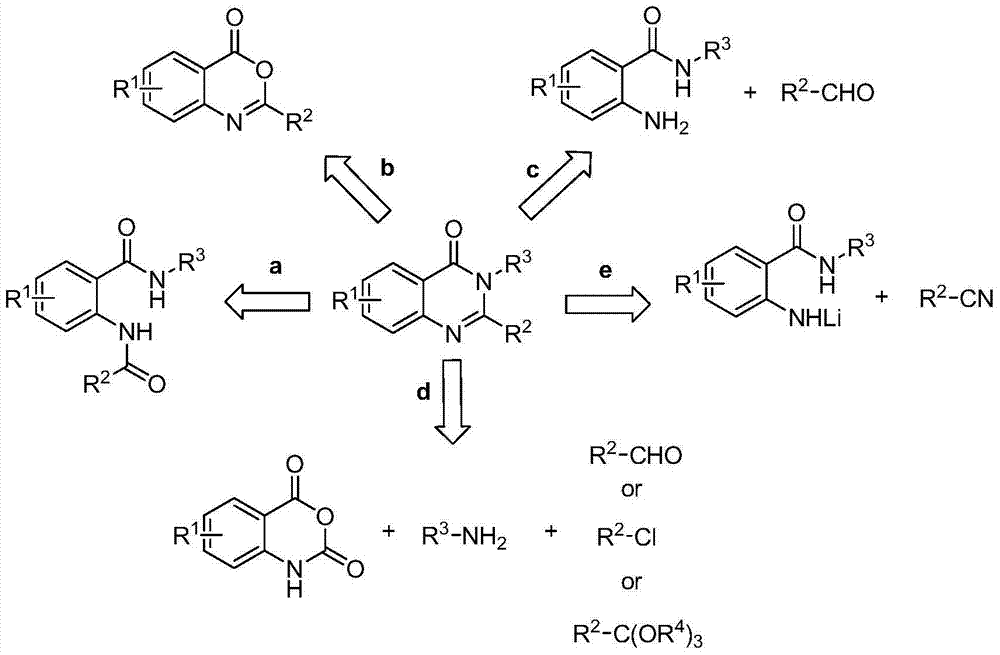 Method for synthesizing 4(3H)-quinazolinone derivative by using cyclization elimination one-pot method