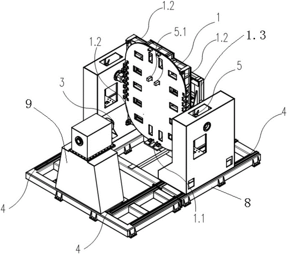 Winding core transformer unloading turning frame