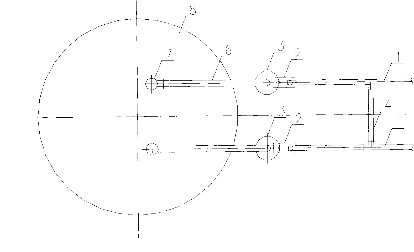 Returned alumina conveying distribution structure